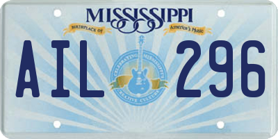 MS license plate AIL296