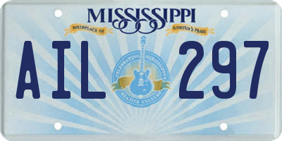 MS license plate AIL297