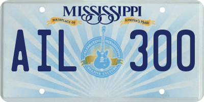 MS license plate AIL300