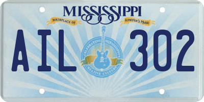 MS license plate AIL302