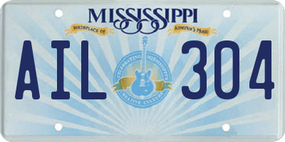 MS license plate AIL304