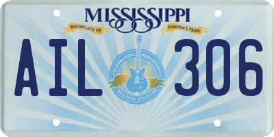 MS license plate AIL306