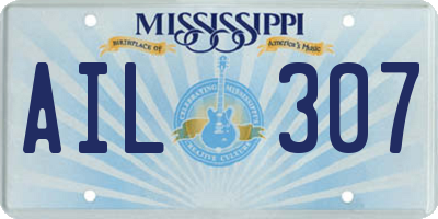 MS license plate AIL307