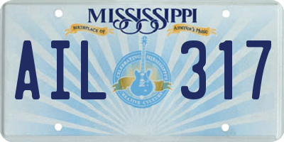 MS license plate AIL317