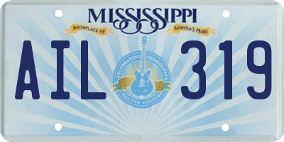 MS license plate AIL319