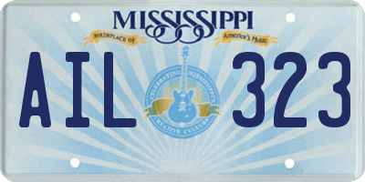 MS license plate AIL323