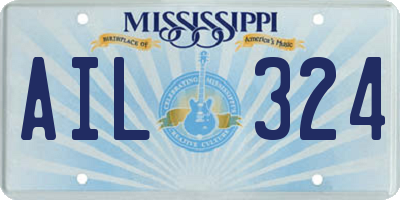 MS license plate AIL324