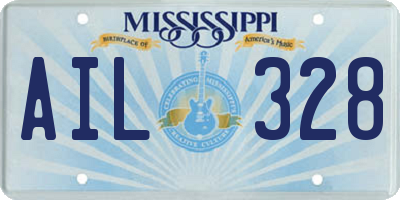 MS license plate AIL328