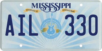 MS license plate AIL330
