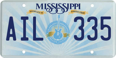 MS license plate AIL335