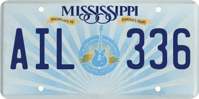 MS license plate AIL336