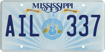 MS license plate AIL337