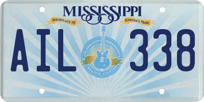 MS license plate AIL338