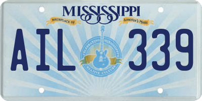 MS license plate AIL339