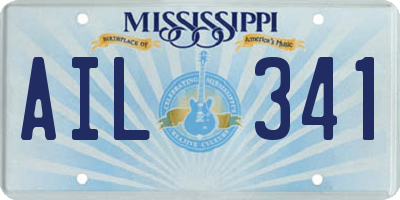 MS license plate AIL341