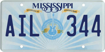 MS license plate AIL344