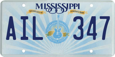 MS license plate AIL347
