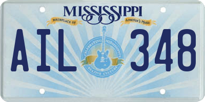 MS license plate AIL348