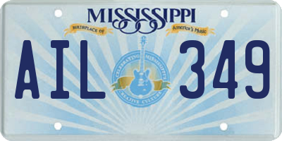 MS license plate AIL349