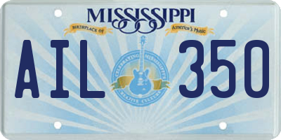 MS license plate AIL350