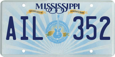 MS license plate AIL352