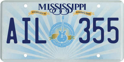 MS license plate AIL355