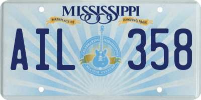 MS license plate AIL358