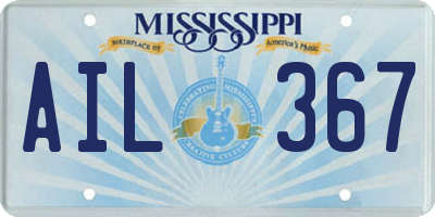 MS license plate AIL367