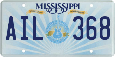 MS license plate AIL368