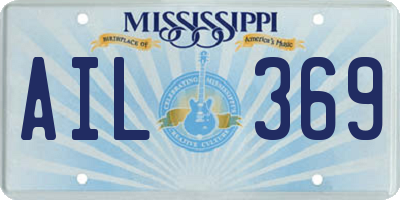 MS license plate AIL369