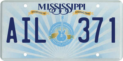MS license plate AIL371