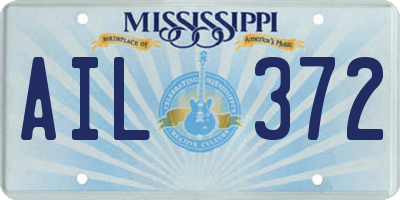 MS license plate AIL372