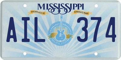 MS license plate AIL374
