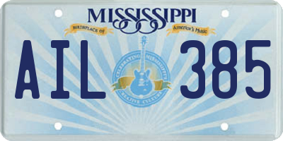 MS license plate AIL385