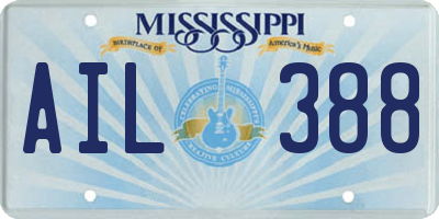 MS license plate AIL388
