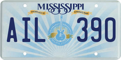 MS license plate AIL390