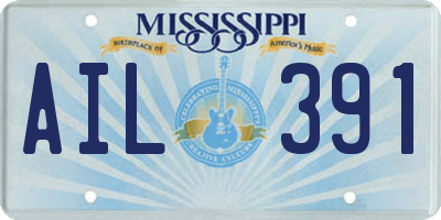MS license plate AIL391
