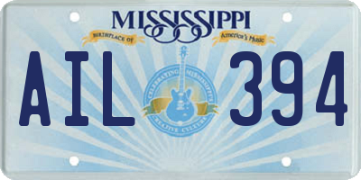 MS license plate AIL394