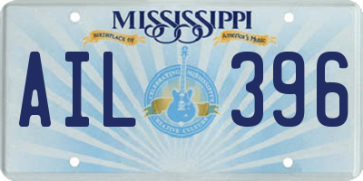 MS license plate AIL396