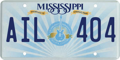 MS license plate AIL404