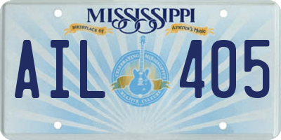 MS license plate AIL405