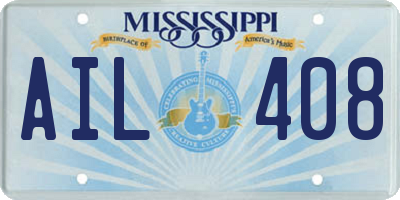 MS license plate AIL408