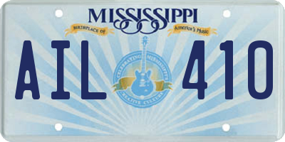 MS license plate AIL410