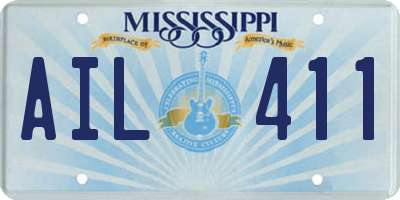 MS license plate AIL411