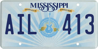 MS license plate AIL413