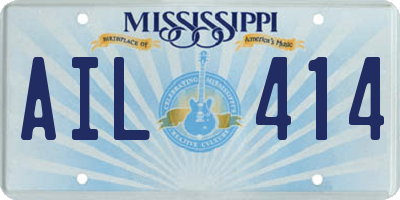 MS license plate AIL414