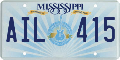 MS license plate AIL415