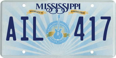 MS license plate AIL417