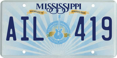 MS license plate AIL419