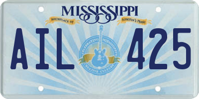 MS license plate AIL425